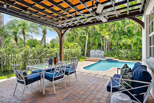 view of patio / terrace with ceiling fan