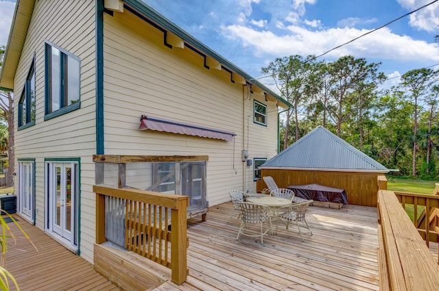 deck featuring french doors