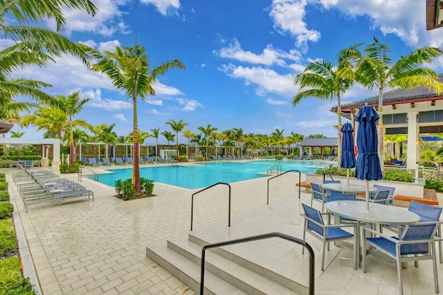 view of pool with a patio