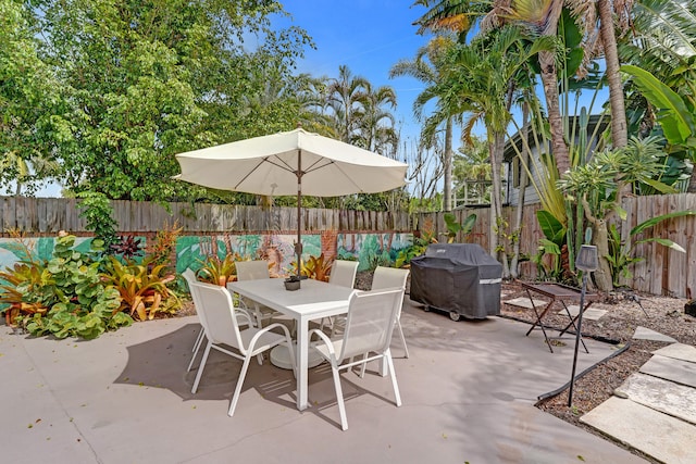 view of patio featuring grilling area