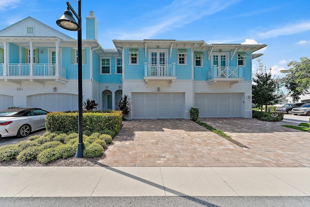 view of front of home with a balcony