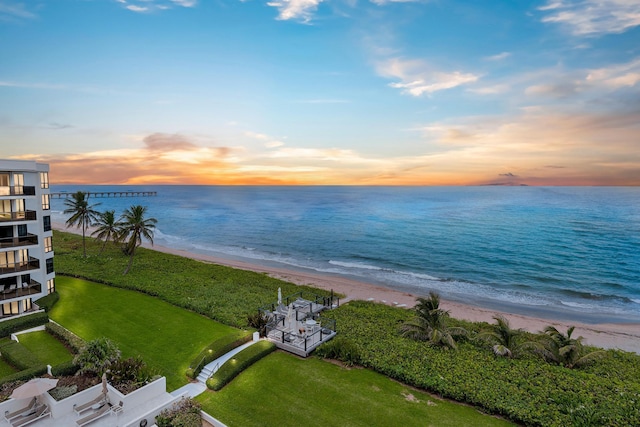 water view featuring a beach view