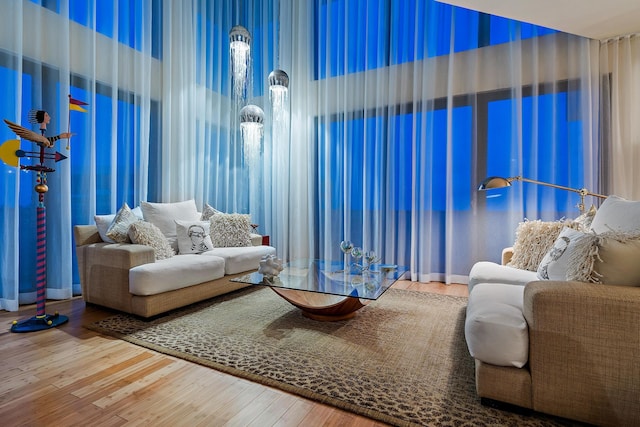 living room featuring hardwood / wood-style flooring