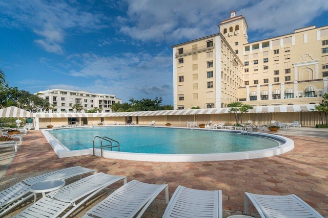 view of pool with a patio area