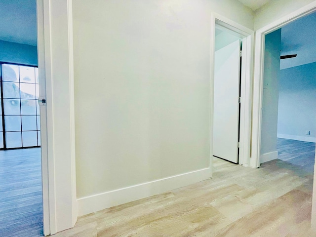 hall featuring light hardwood / wood-style flooring