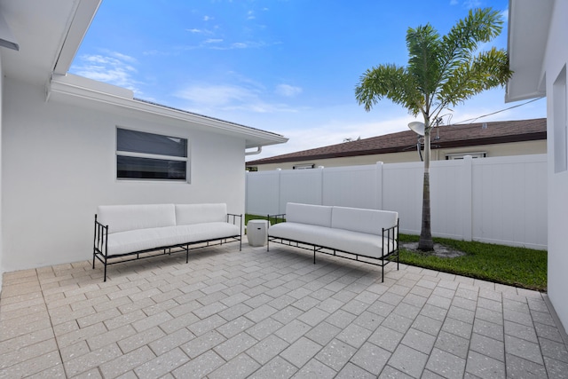 view of patio with outdoor lounge area