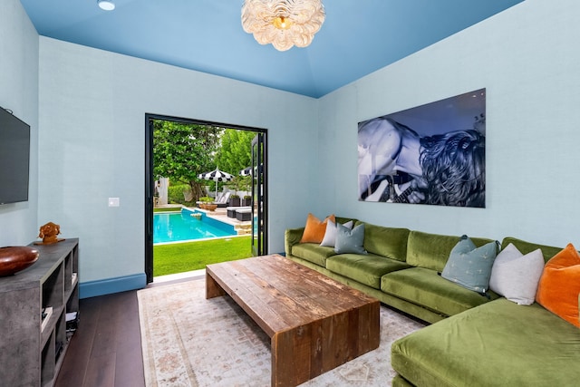 living room featuring hardwood / wood-style floors