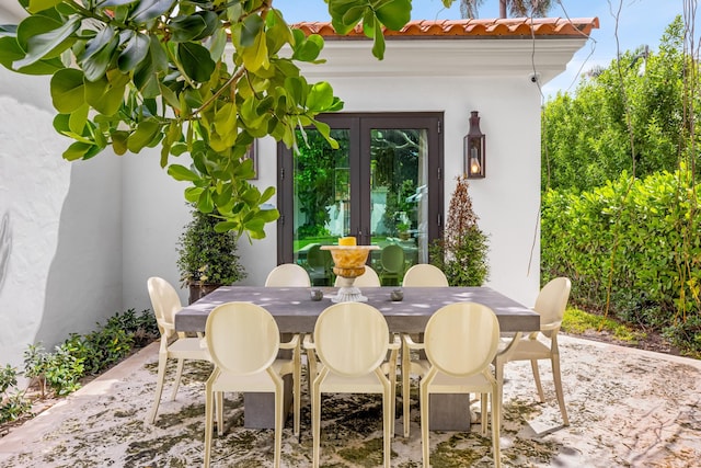 view of patio / terrace featuring french doors