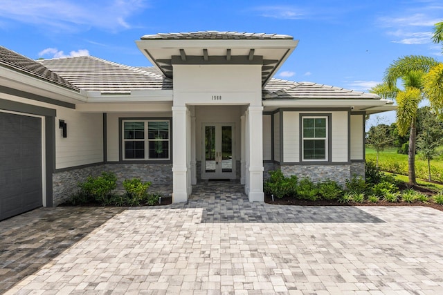 exterior space with french doors