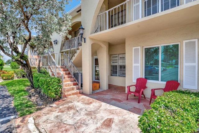 view of patio / terrace featuring a balcony