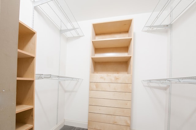 spacious closet featuring hardwood / wood-style flooring