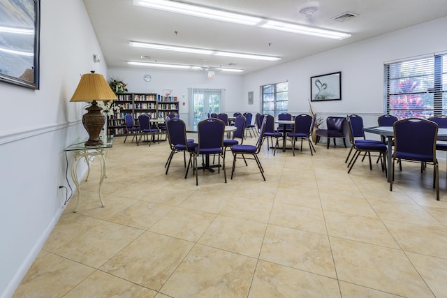 view of tiled dining area