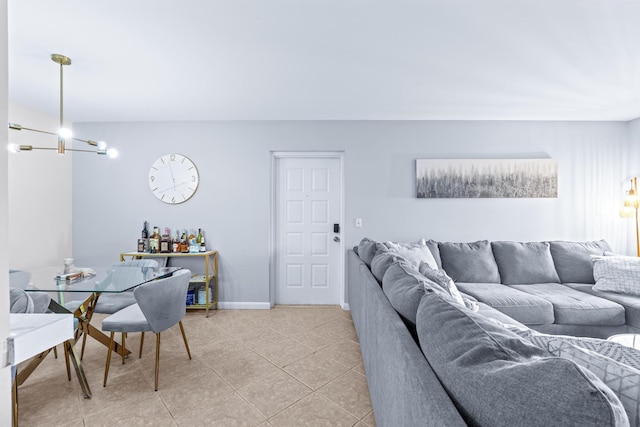 view of tiled living room