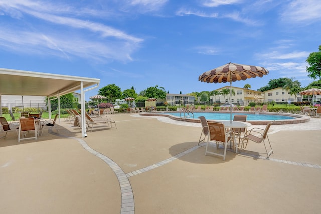 view of pool with a patio area