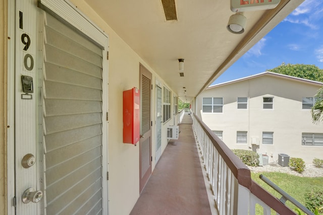 balcony with cooling unit