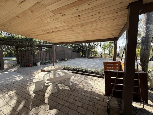 view of patio / terrace with fence