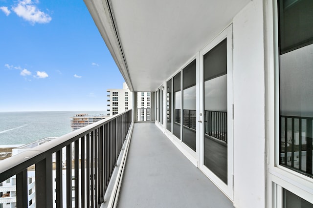 balcony with a water view