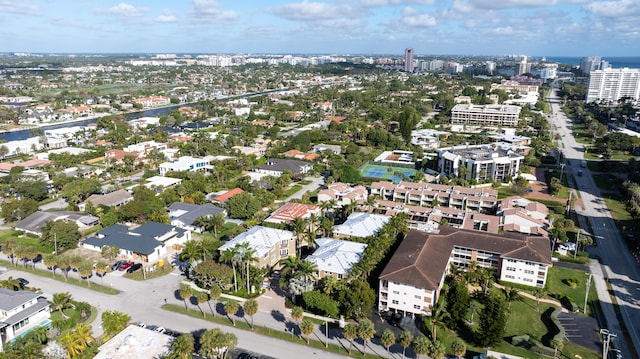 drone / aerial view featuring a view of city