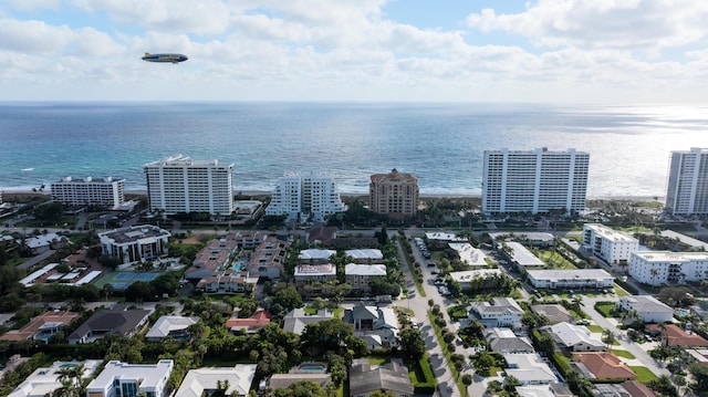 aerial view with a view of city and a water view