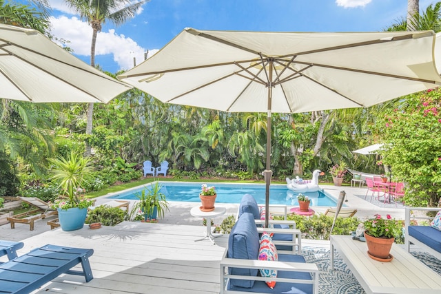 view of pool with a patio