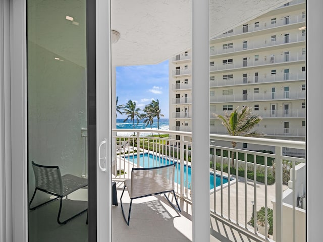 balcony with a water view