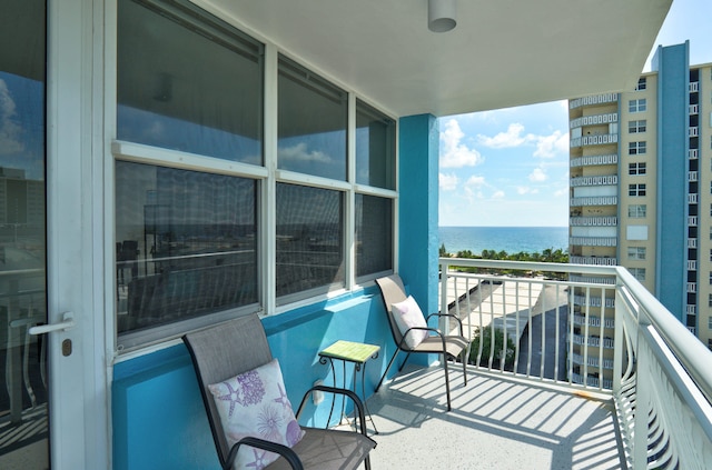 balcony with a water view