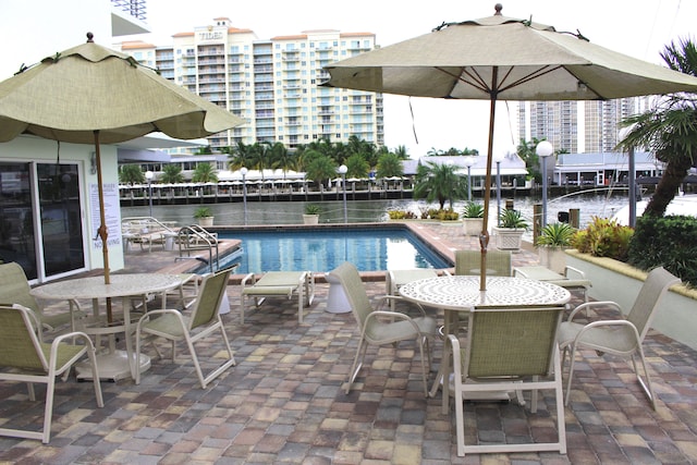 view of pool with a patio area