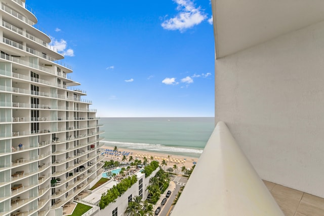 water view with a view of the beach