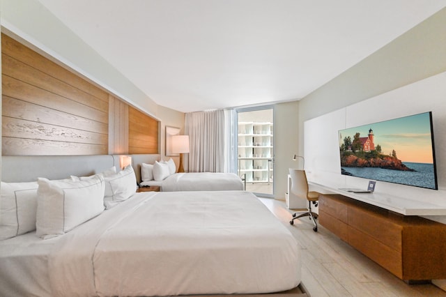 bedroom featuring light hardwood / wood-style flooring