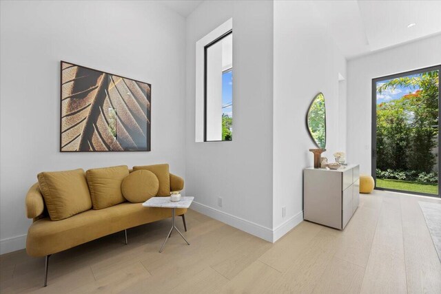 224 Edmor Rd, West Palm Beach, FL 33405 - sitting room featuring light wood-type flooring and baseboards