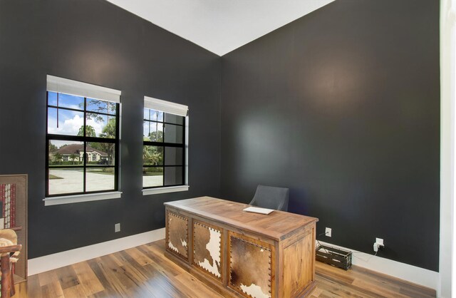 office featuring hardwood / wood-style floors