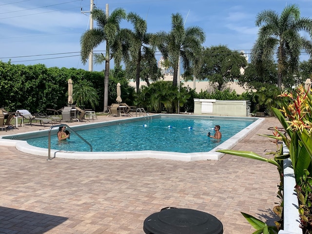 view of pool featuring a patio area