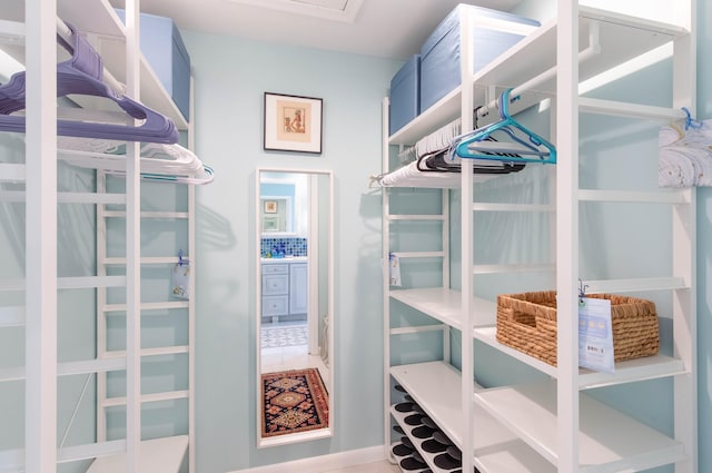 view of walk in closet