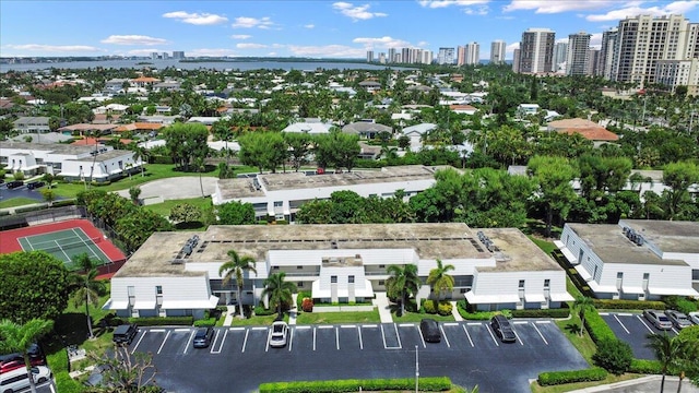 birds eye view of property featuring a view of city