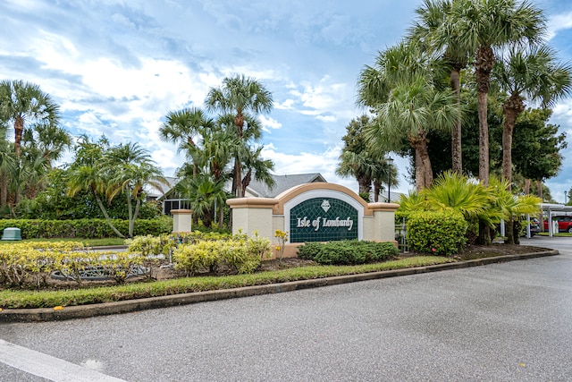 view of community sign