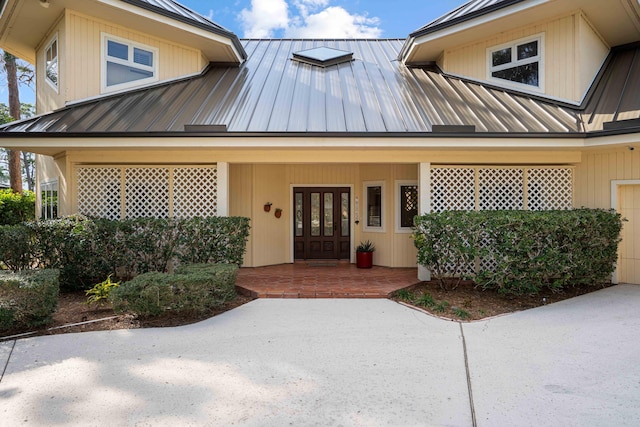 entrance to property featuring french doors