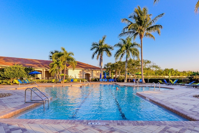 view of pool with a patio area