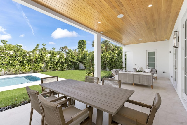 view of patio with outdoor lounge area