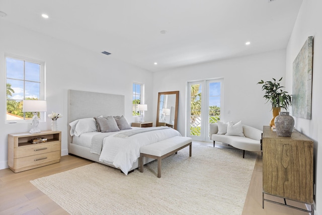 bedroom featuring light hardwood / wood-style floors