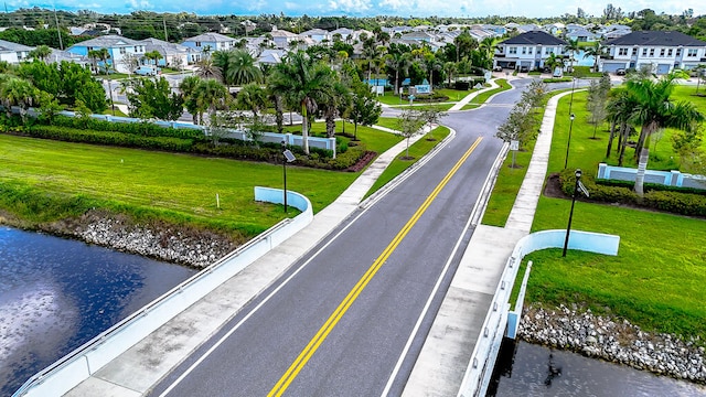 exterior space featuring a water view