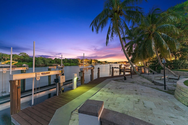 13058 Flamingo Ter, Palm Beach Gardens, FL 33410 - dock featuring a water view and boat lift