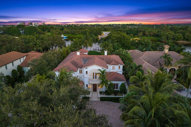 13058 Flamingo Ter, Palm Beach Gardens, FL 33410 - aerial view at dusk of a water view