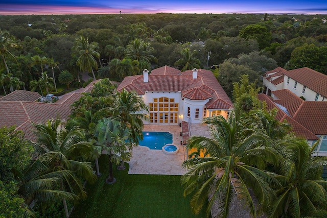 13058 Flamingo Ter, Palm Beach Gardens, FL 33410 - view of subject property with a forest and a pool area