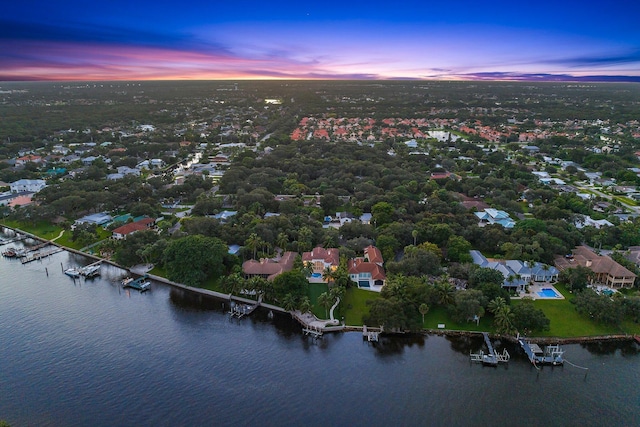 13058 Flamingo Ter, Palm Beach Gardens, FL 33410 - aerial view at dusk of a water view and a residential view