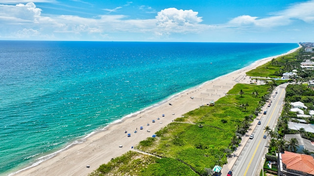 property view of water with a beach view