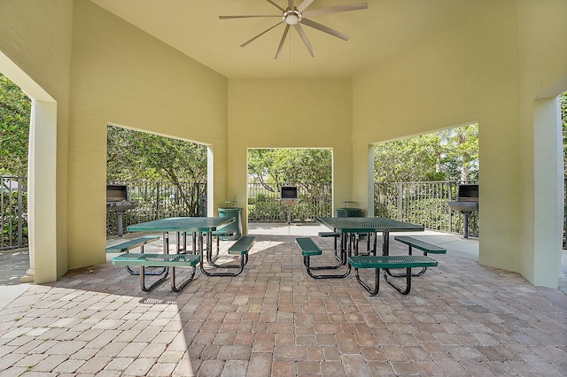 view of patio / terrace with ceiling fan