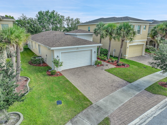 view of front of house with a front lawn