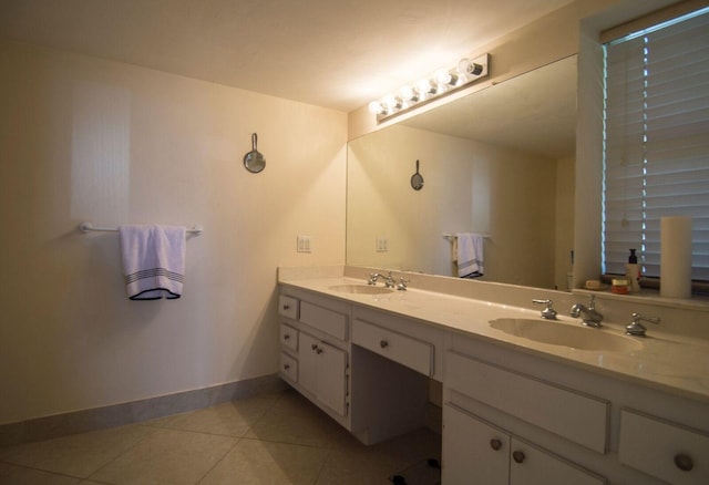 bathroom featuring tile patterned floors and vanity