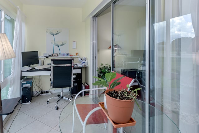 office featuring light tile patterned floors