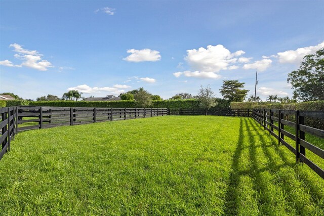 view of yard featuring a rural view